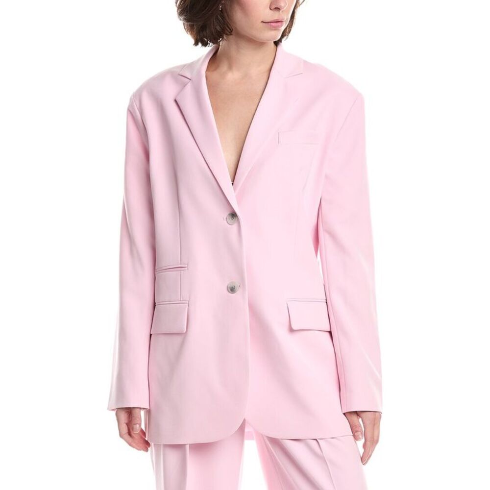 Kenneth Cole Womens  Luxe Twill Boyfriend Jacket, Pink
